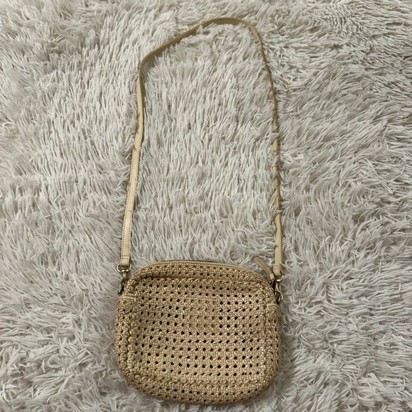 Clare V Midi Sac Cream Rattan Woven Leather Crossbody Bag - Picture 4 of 12